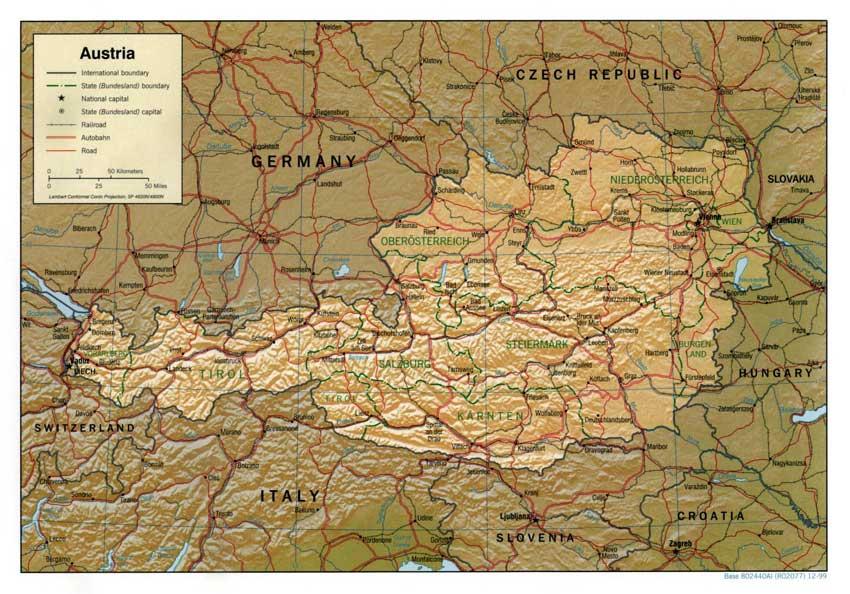 map of austria