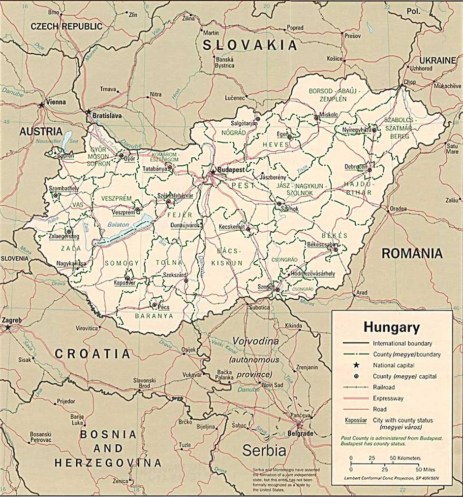 map of hungary