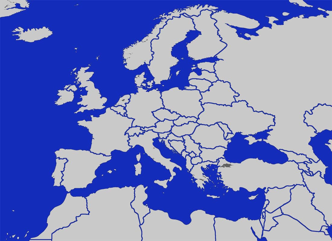 Blank Europe Map With Kosovo