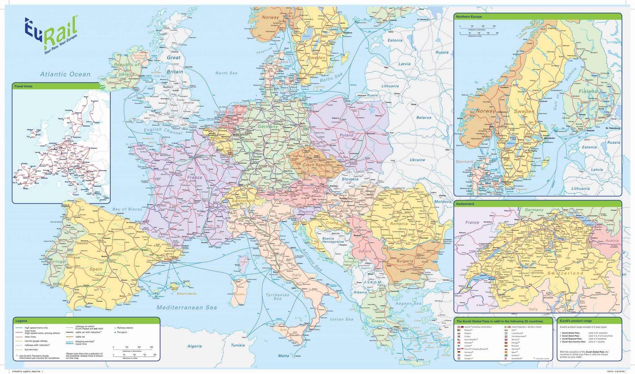 European Railway Map Europe Rail Map Train Travel Tim