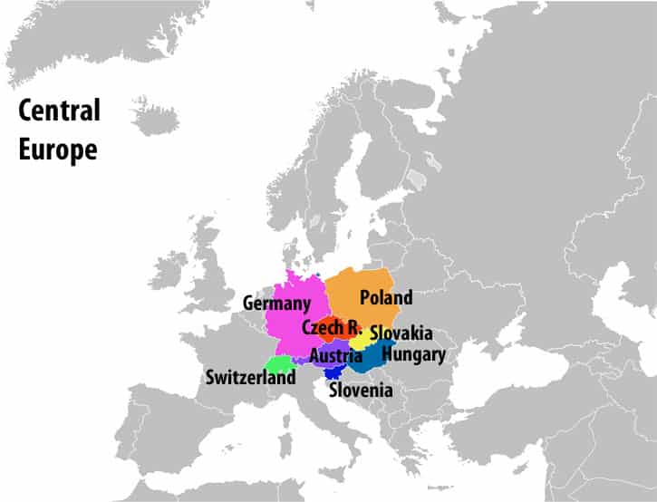 Map of Central Europe