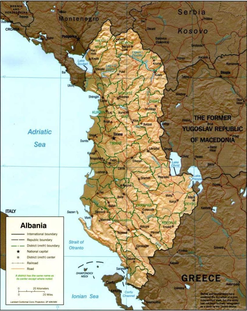 map of Albania