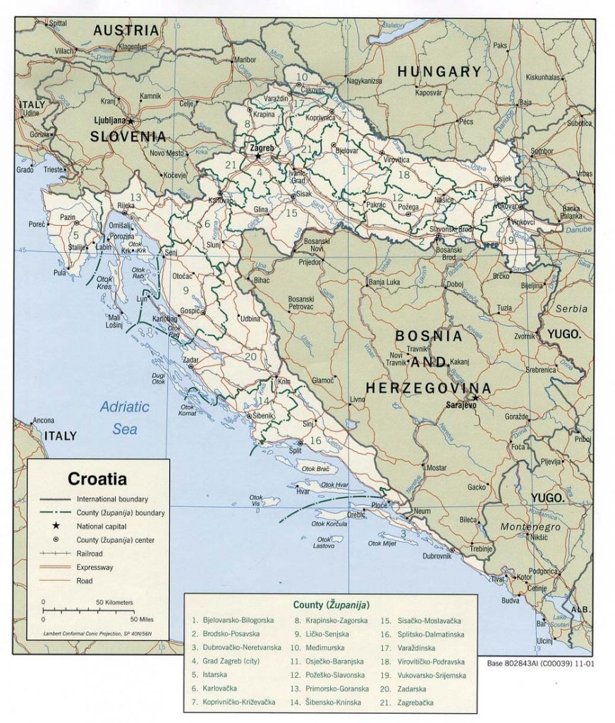 map of Croatia