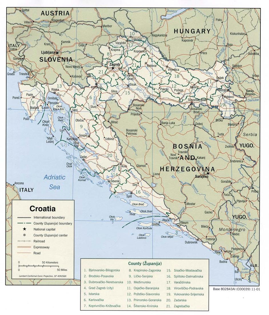 Map of Croatia 2023