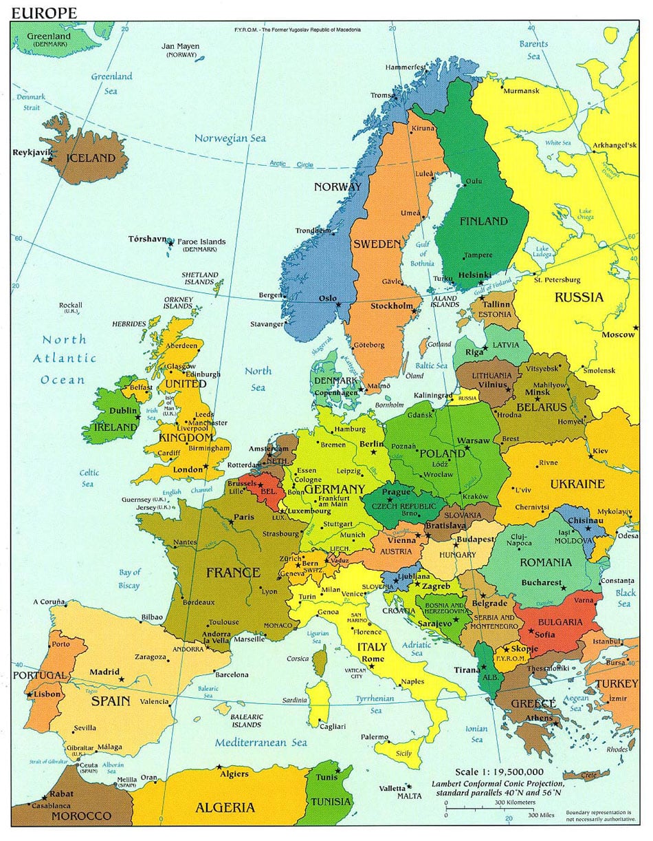 Political Map Of Europe 2022 English   Map Of Europe 