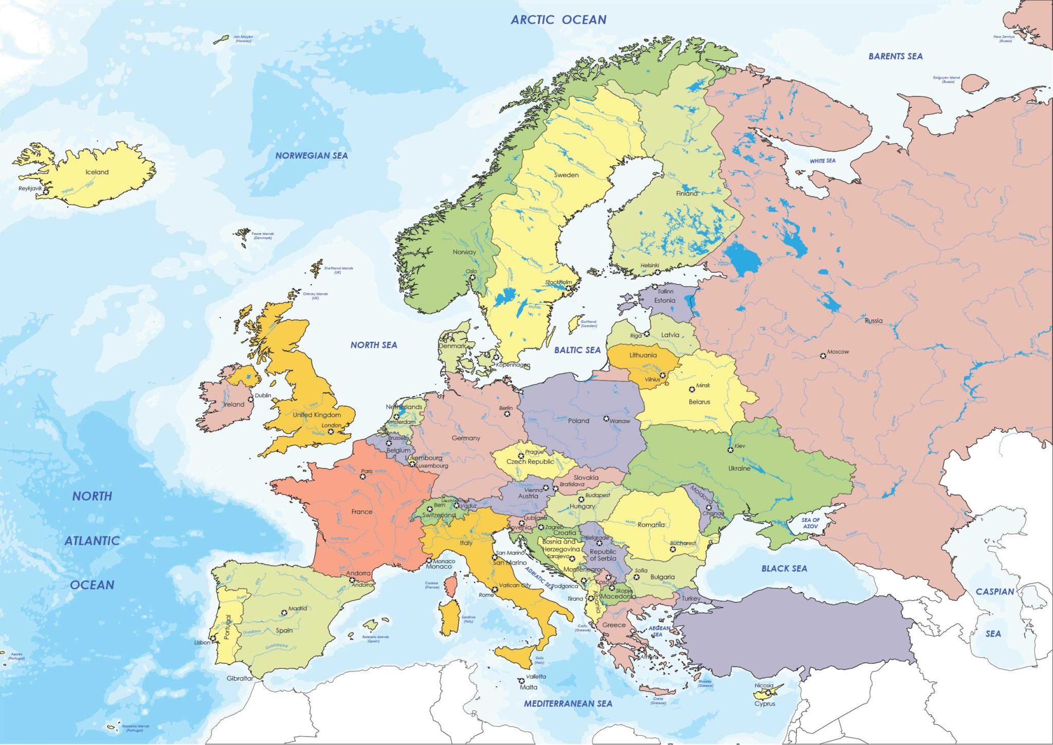 Map of Europe Europe Map 2023 and 2024