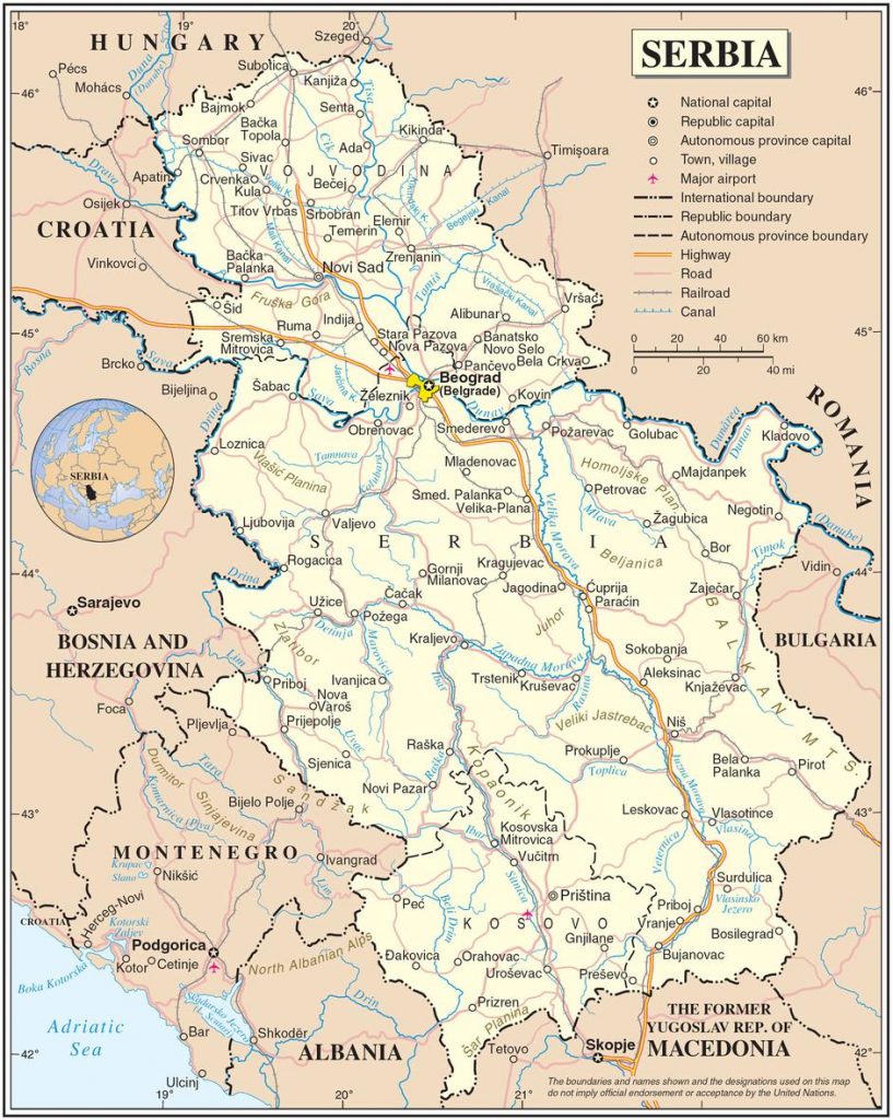 map of Serbia