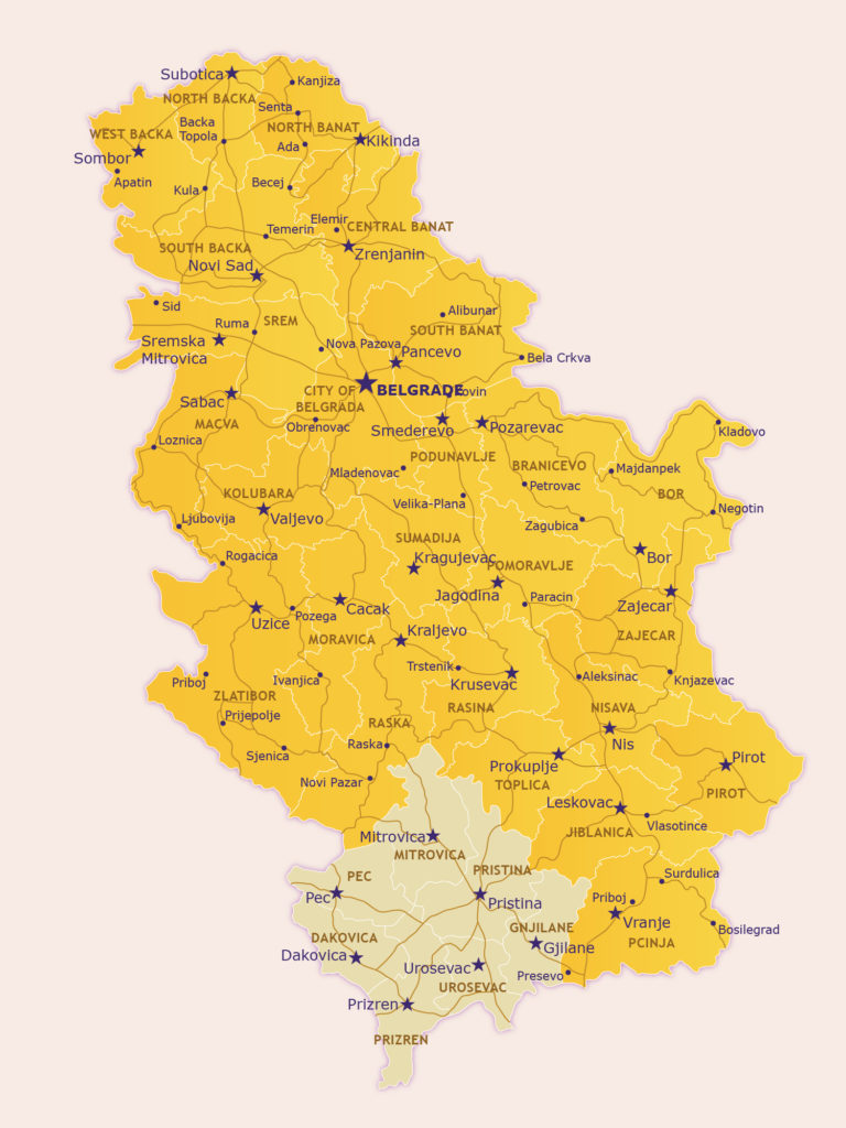 Map of Serbia