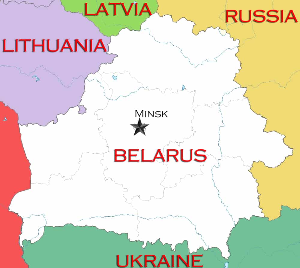 Belarus Map In Europe United States Map   Belarus Relative To Russia 