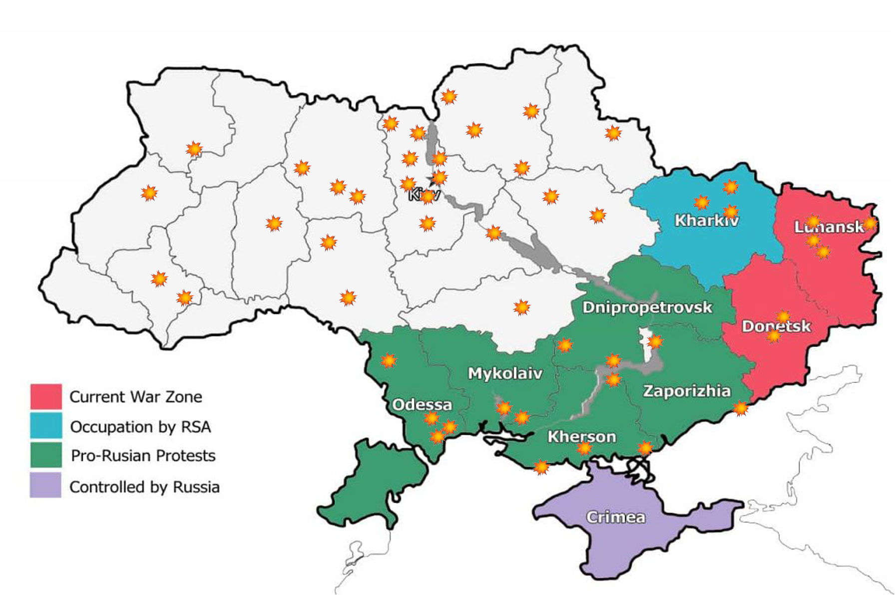 Ukraine War Map   Russian Attack Ukraine 2022 