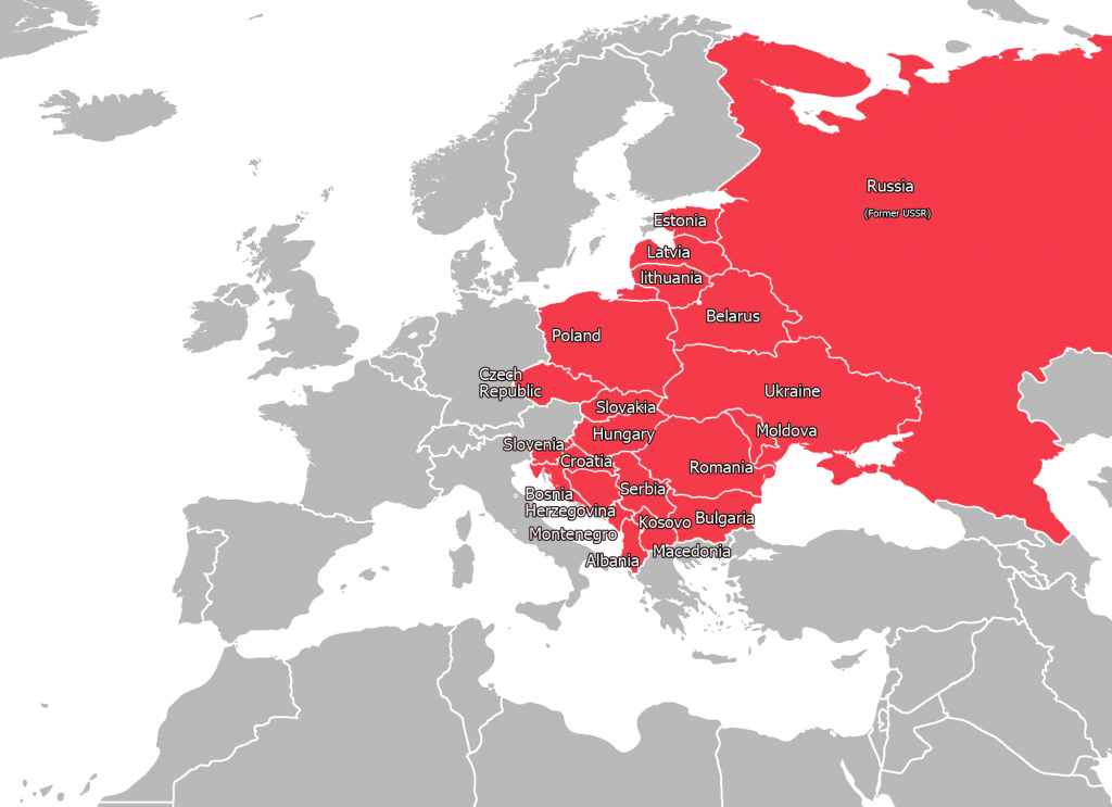 Which countries are considered Eastern European?