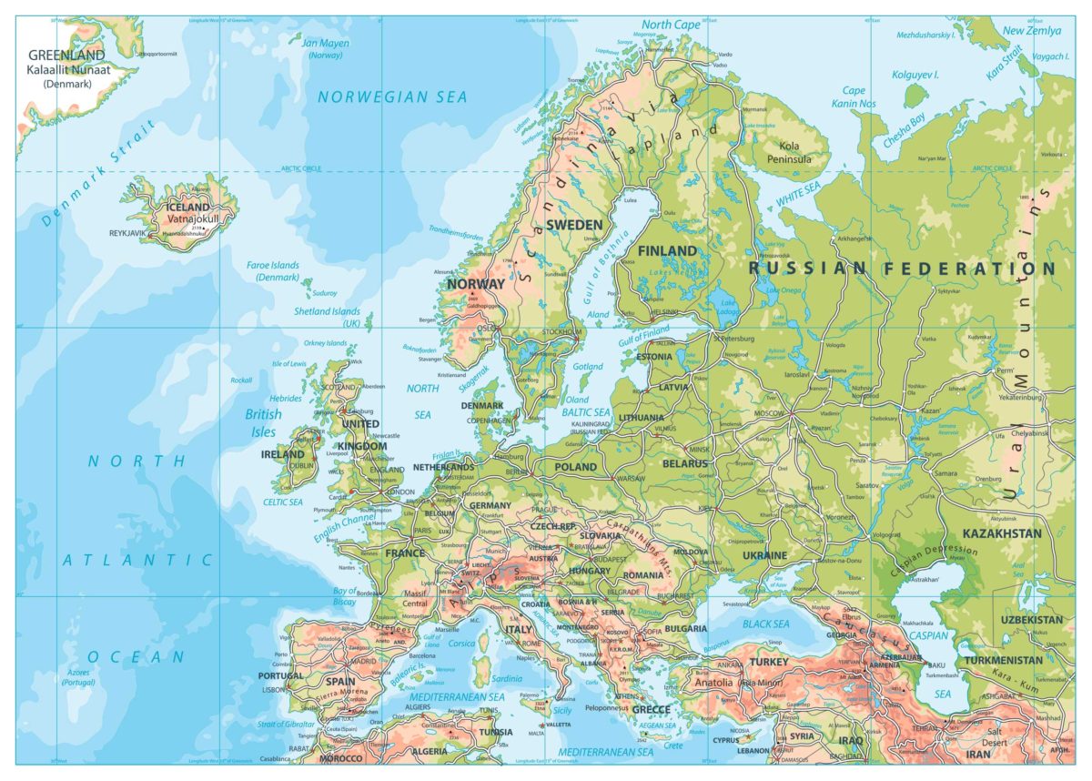 Road Map of Europe