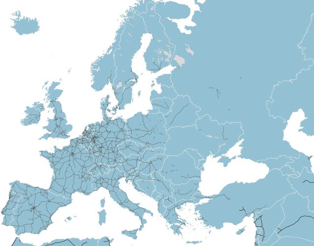 Old Road Map of Europe