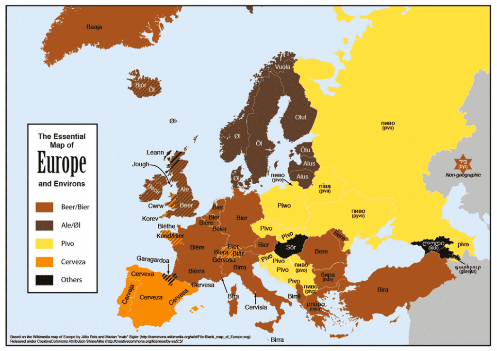 Beer map of Europe
