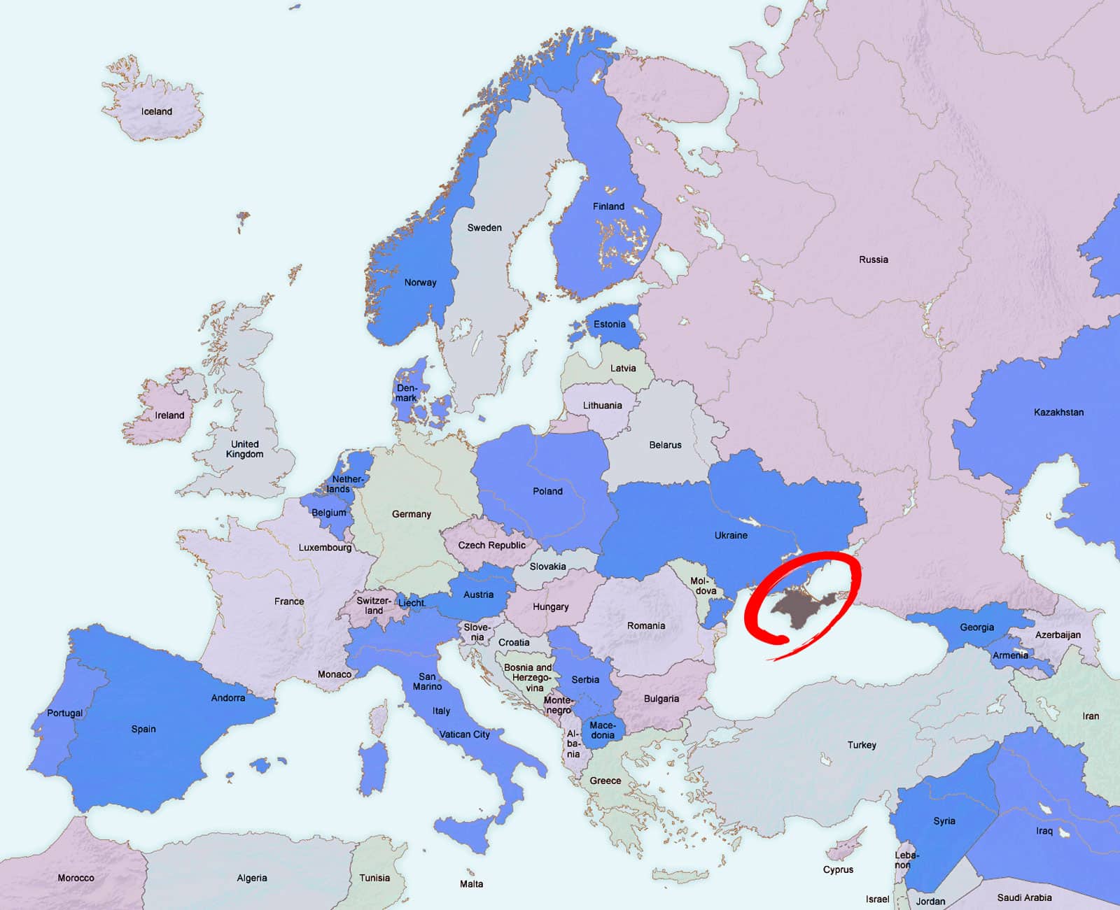 political map of europe 2022 with capitals