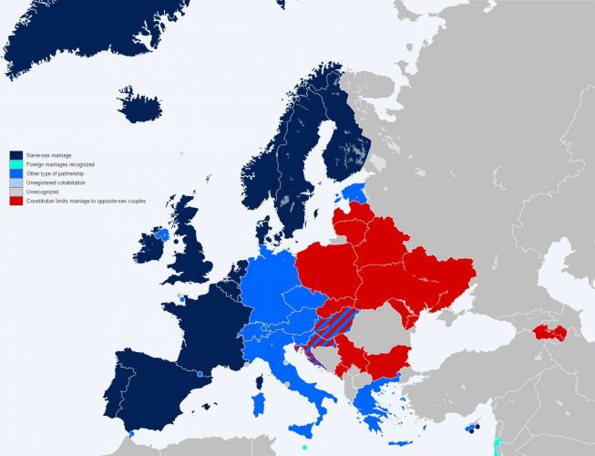 Europe map same sex marriage