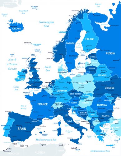 map of Europe 2018