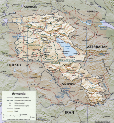 Map Of Armenia   Armenia 466x500 