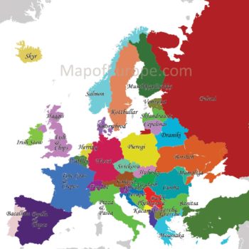 Europe Map of National Dishes
