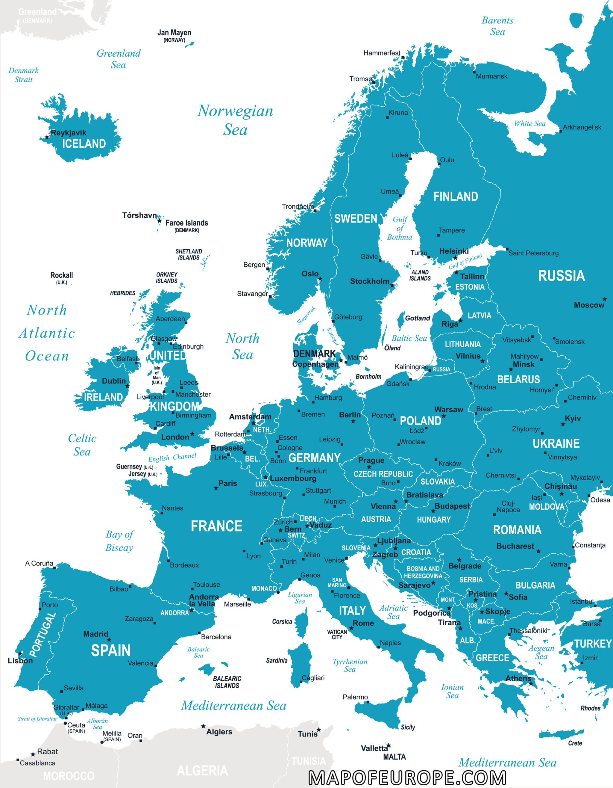 Europe Map 2018 Map Of Europe Europe Map