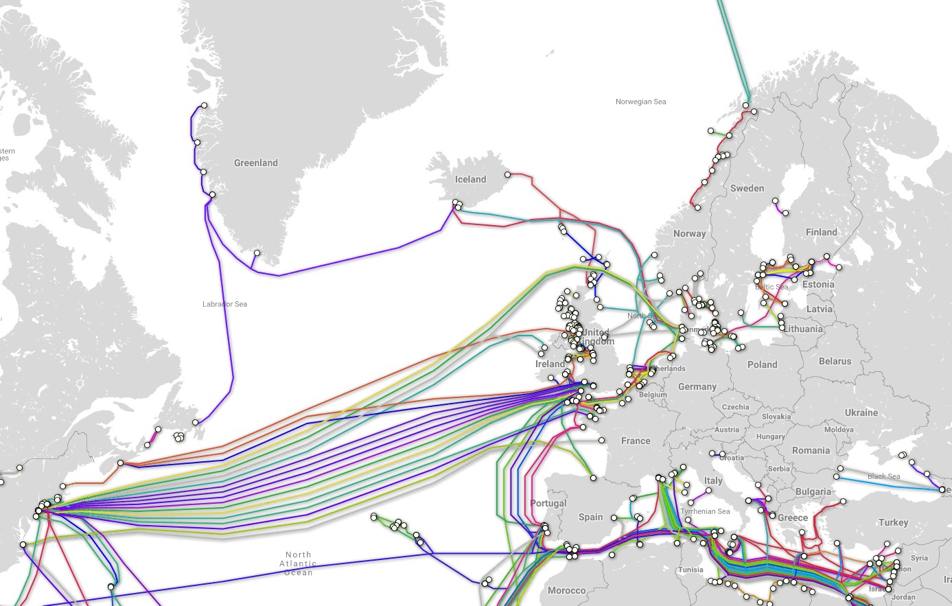 Europe Undersea Cable Map