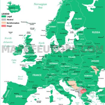 Legal Status of Bitcoin in Europe (Map)