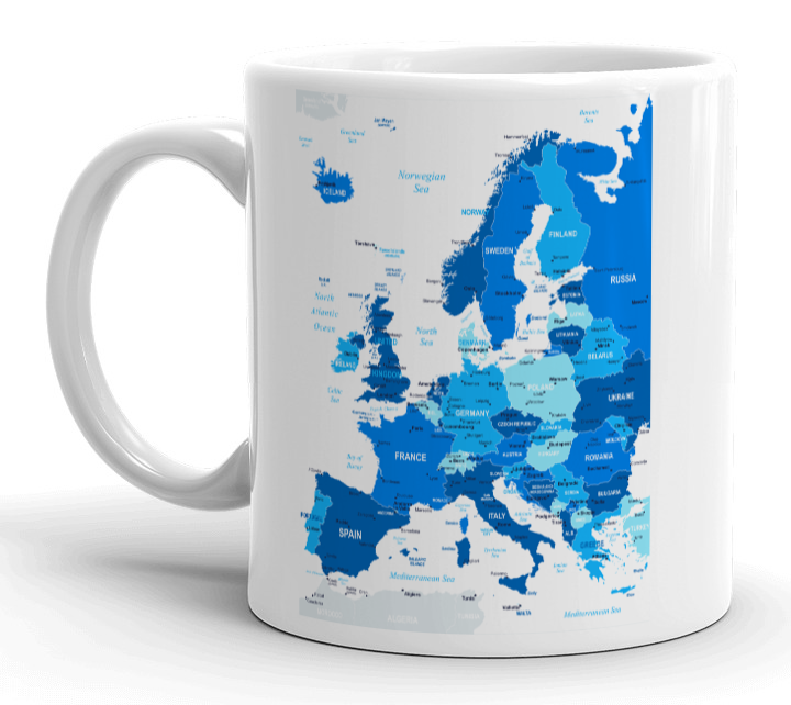 Iceland Map of Europe Europe - Map Of Europe Mug 1