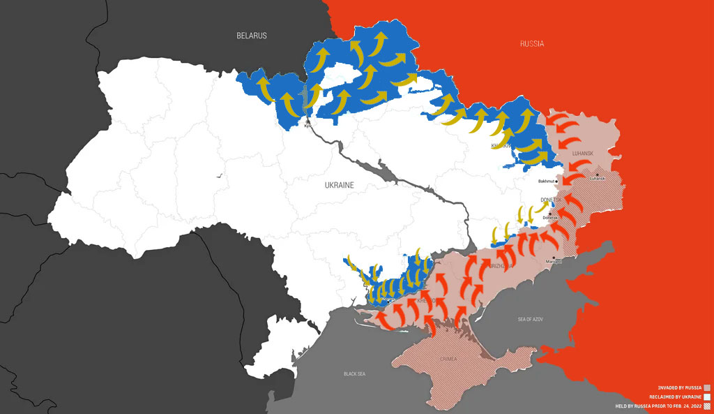 Ukraine War Map After One Year – Feb 2023