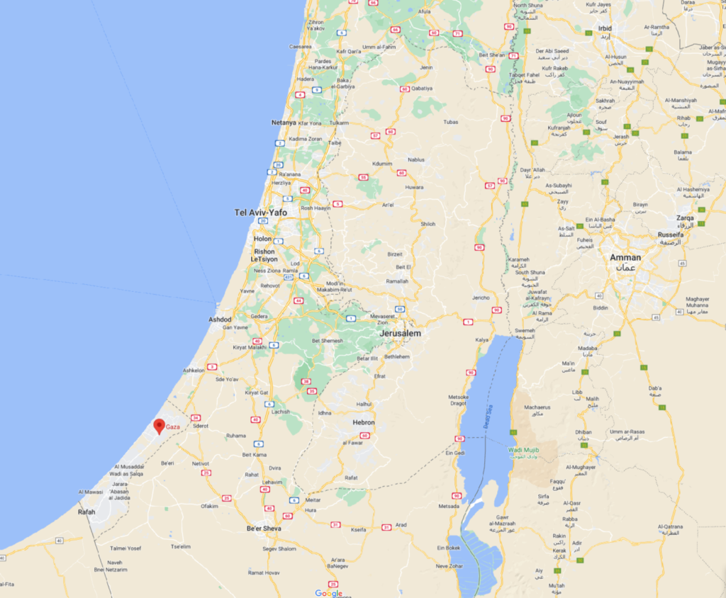 Gaza and Israel Map Conflict October 2023